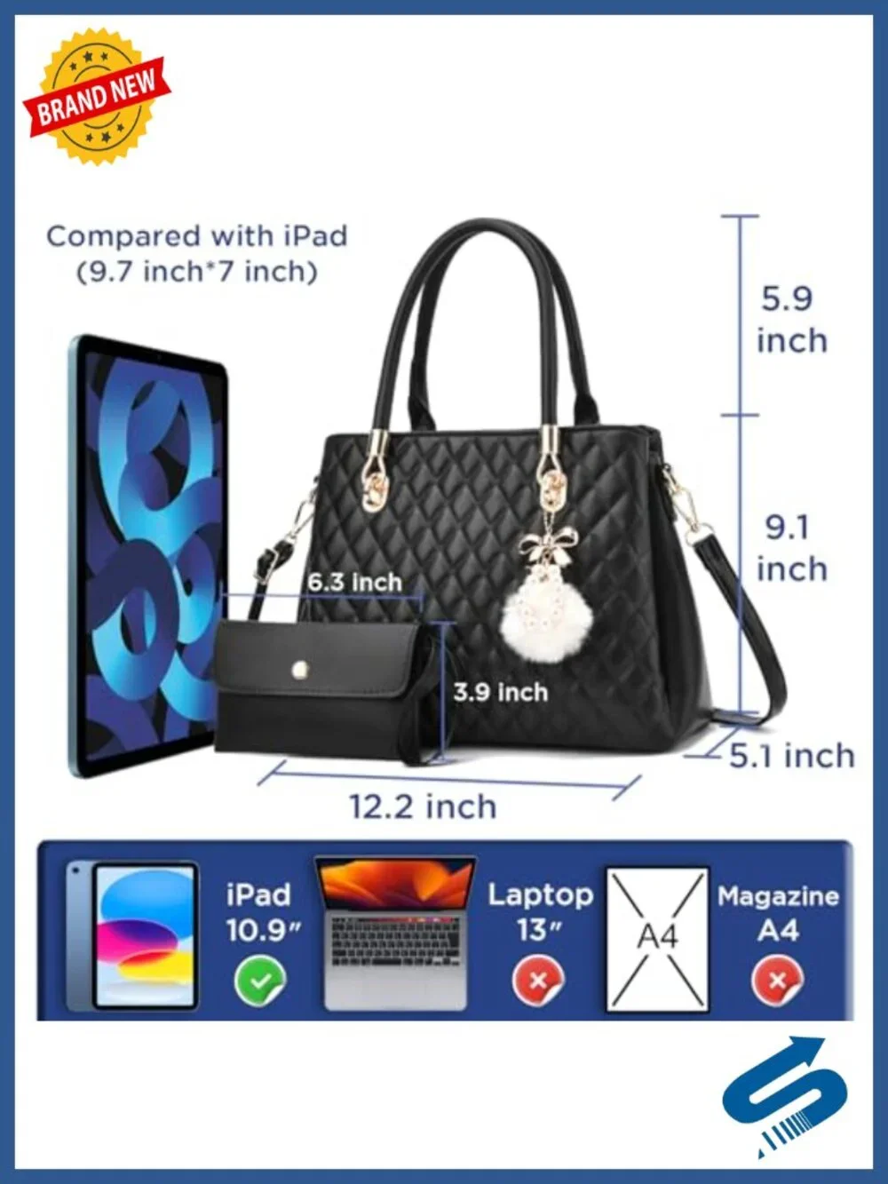 Faux Leather Satchel with Removable Strap